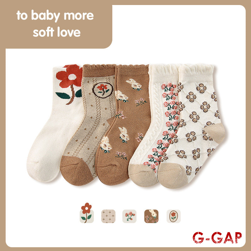 Baby Flower Rabbit Tube Socks