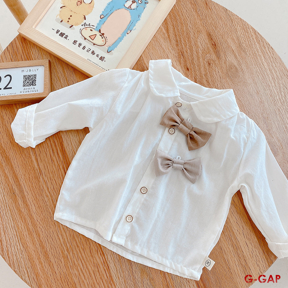 Baby Cotton Long Sleeve Shirt and Shorts Set - Spring and Autumn Gentleman Suit