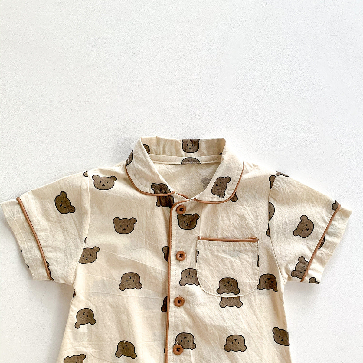 Summer Bear Dot Short Sleeve Baby Jumpsuit
