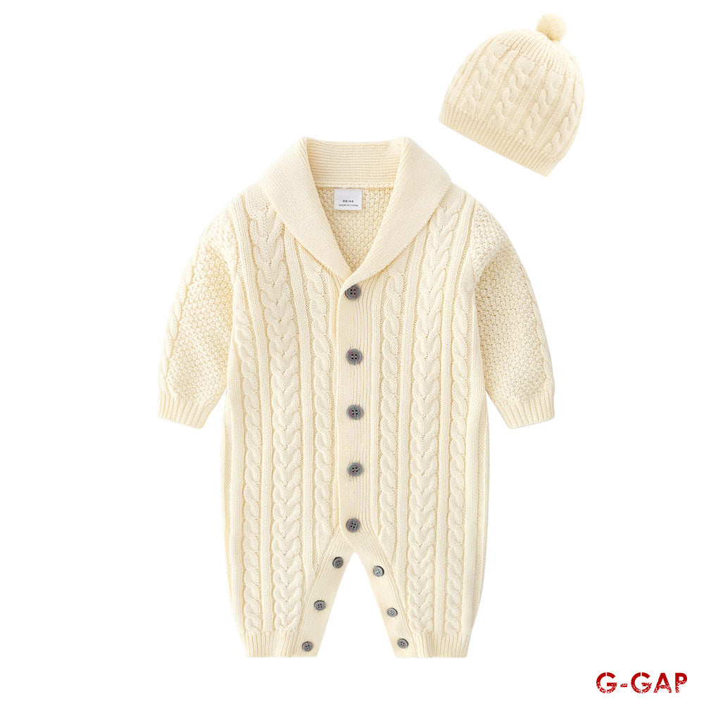 Fried Dough Twist Knitted Romper