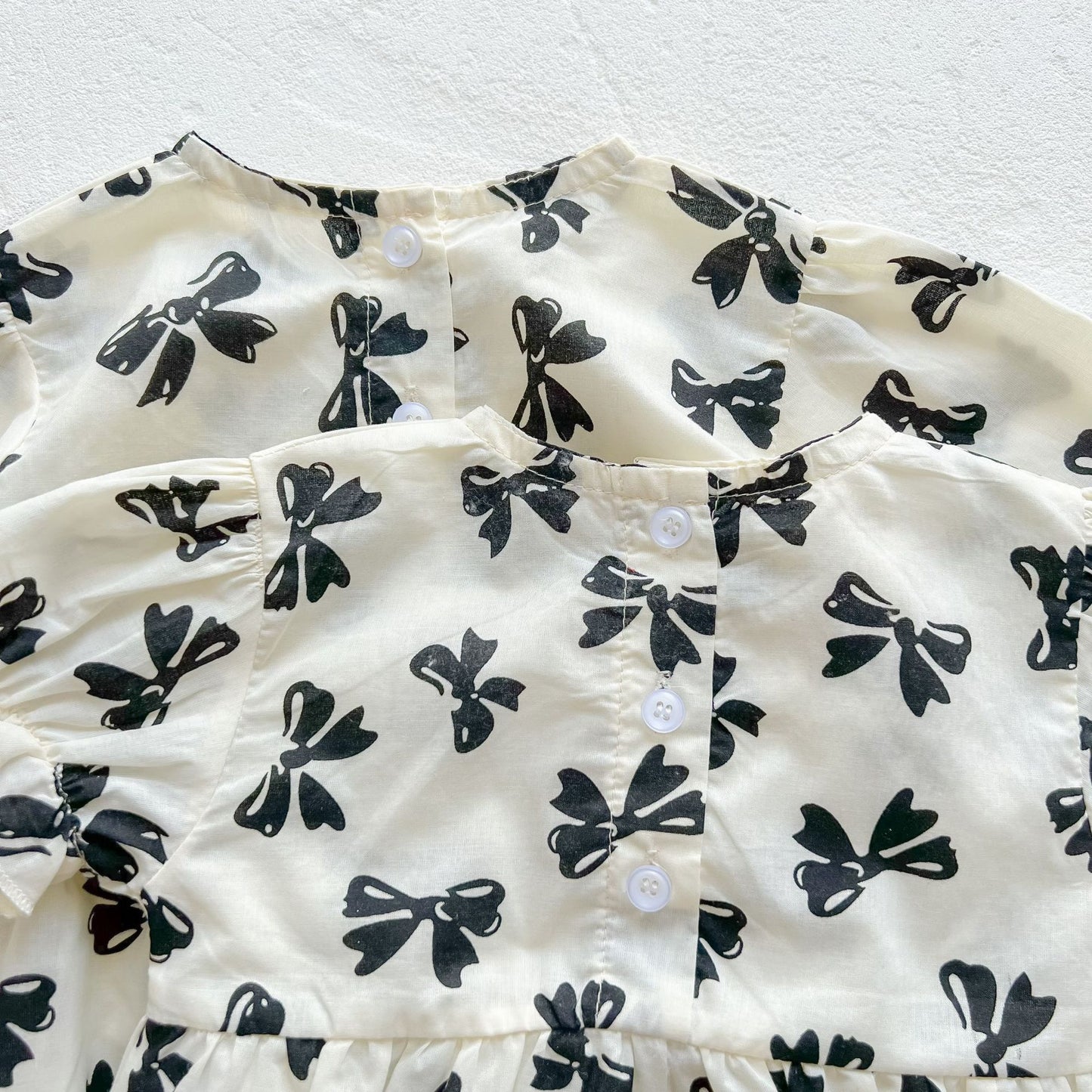 Infant Bow Printed Khaki Rompery romper