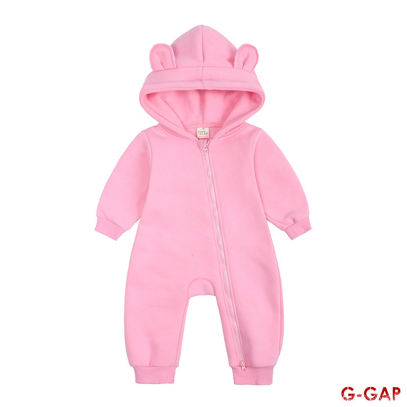 Baby Bodysuit Rompers With Hooded Bear Ears