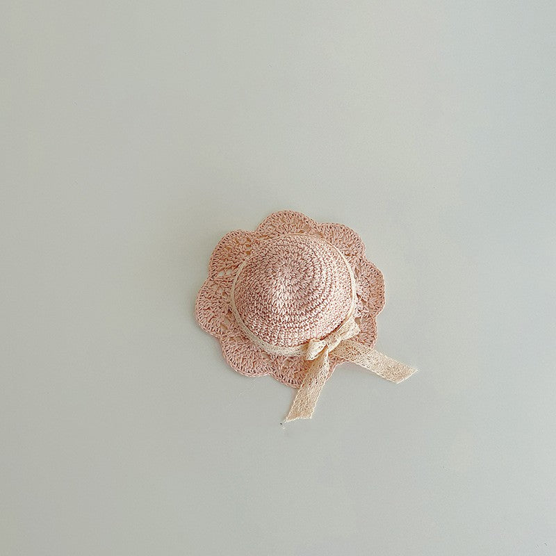 Lace Bow Straw Sun Hat
