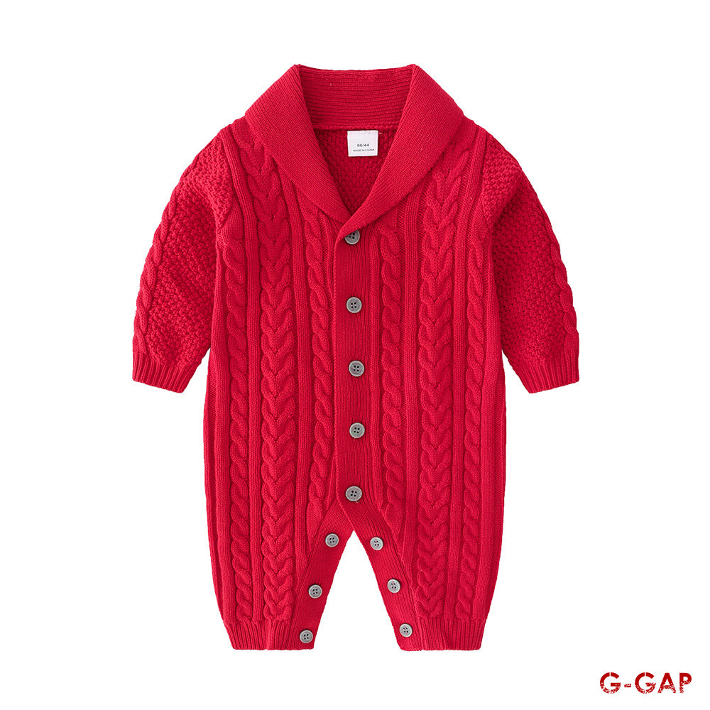 Fried Dough Twist Knitted Romper