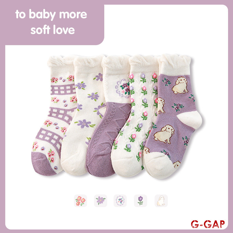 Baby Flower Rabbit Tube Socks