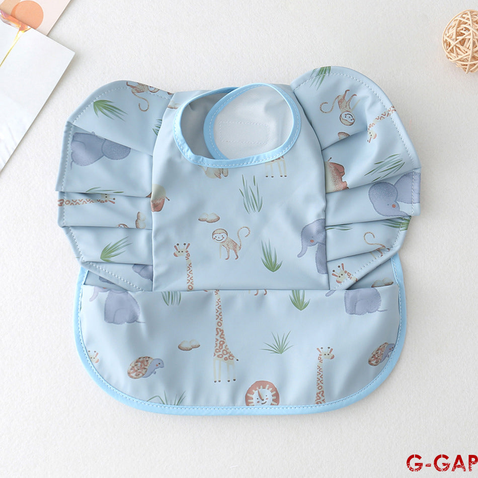 Korean Baby Bib angel wings baby Pu Waterproof Bibs