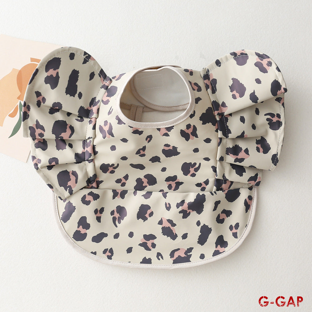 Korean Baby Bib angel wings baby Pu Waterproof Bibs