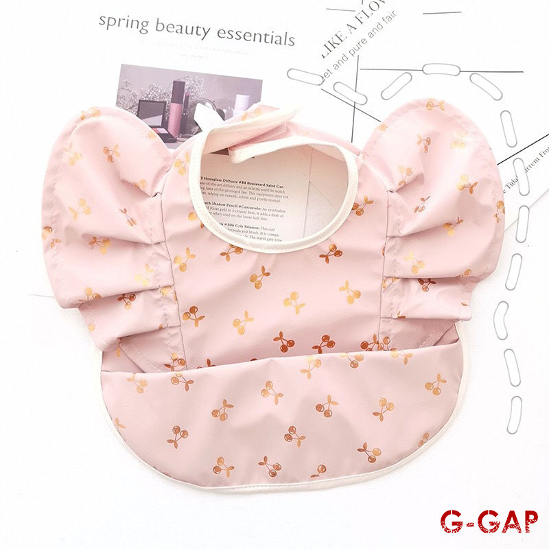Korean Baby Bib angel wings baby Pu Waterproof Bibs