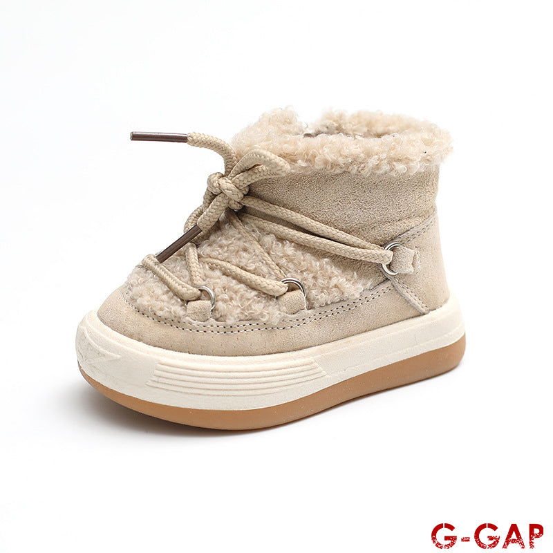 Winter Girls' Infant Snow Boots Plush Warm Cotton Shoes