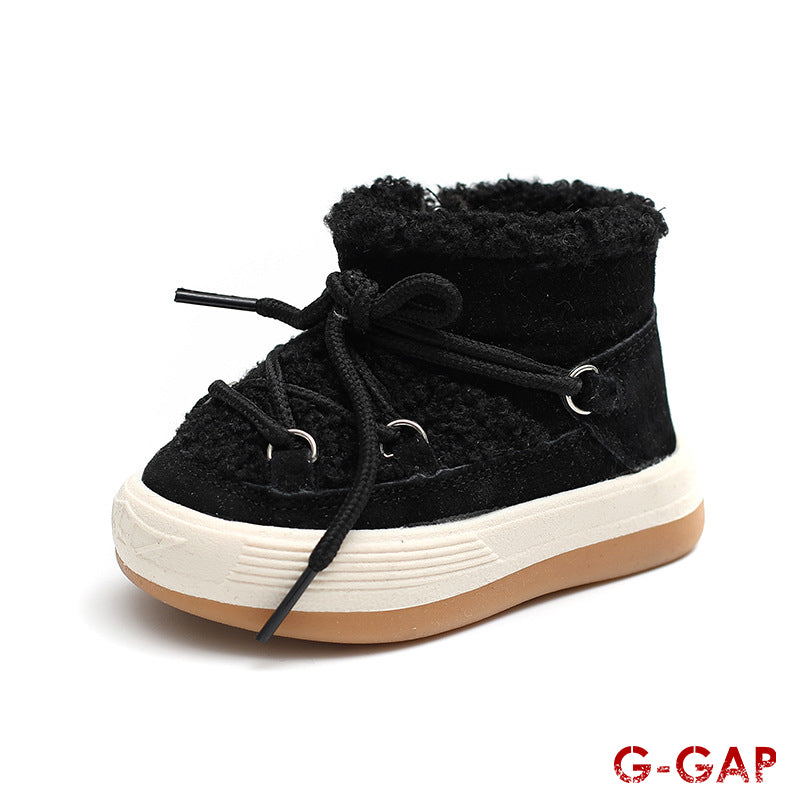 Winter Girls' Infant Snow Boots Plush Warm Cotton Shoes