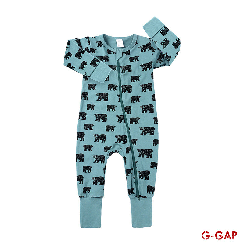 Spring/Autumn Baby Cotton Long Sleeve Zipper Romper