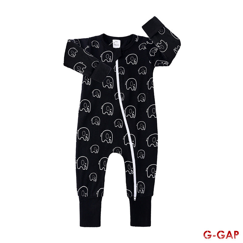 Spring/Autumn Baby Cotton Long Sleeve Zipper Romper