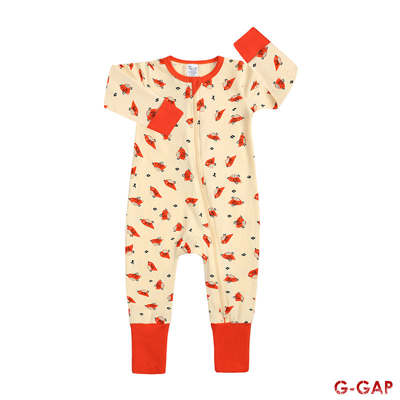 Spring/Autumn Baby Cotton Long Sleeve Zipper Romper