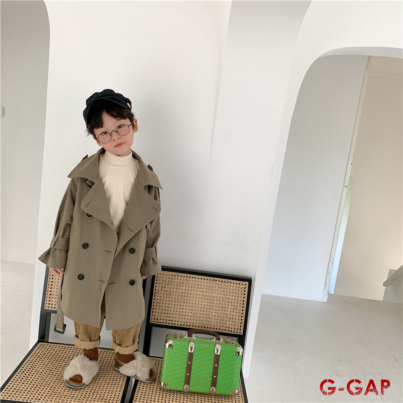 British Style Girls' Mid-Length Jacket
