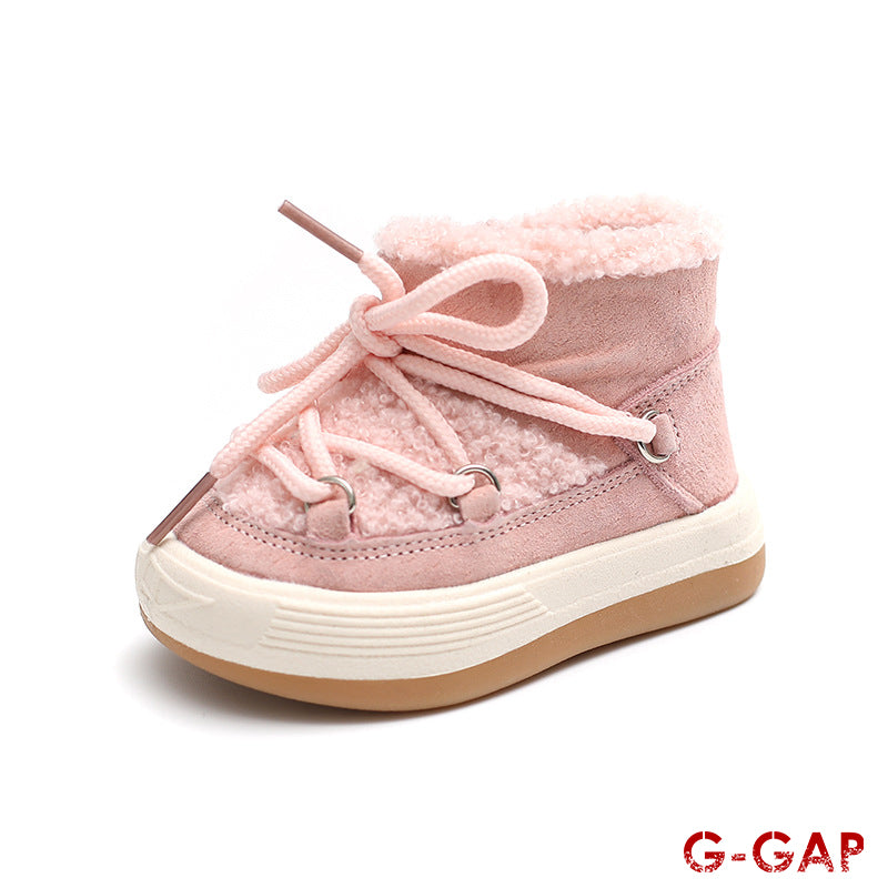 Winter Girls' Infant Snow Boots Plush Warm Cotton Shoes