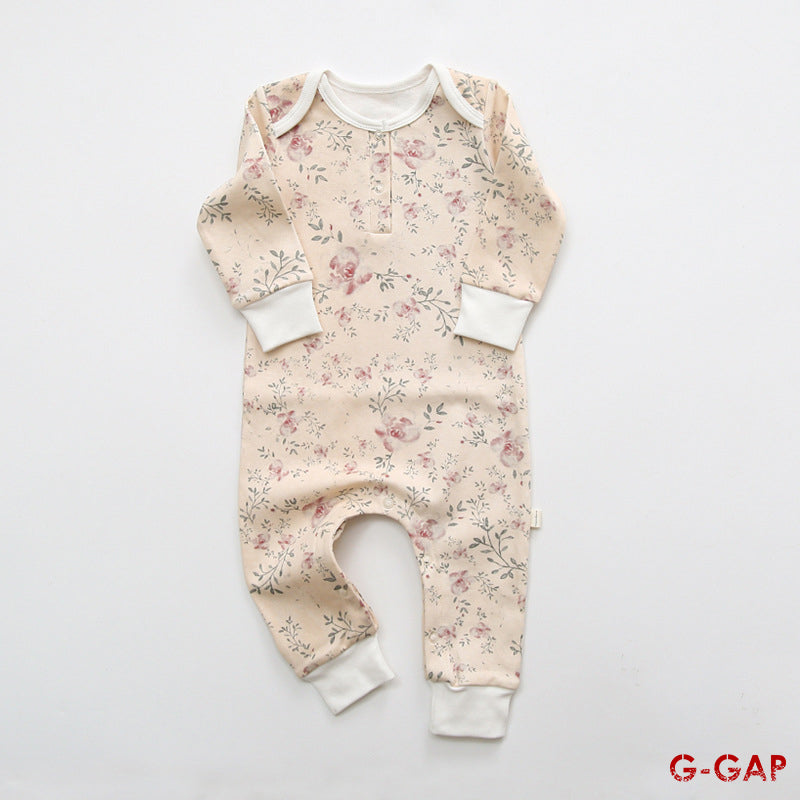 Spring and Autumn Baby Printed Cotton Romper