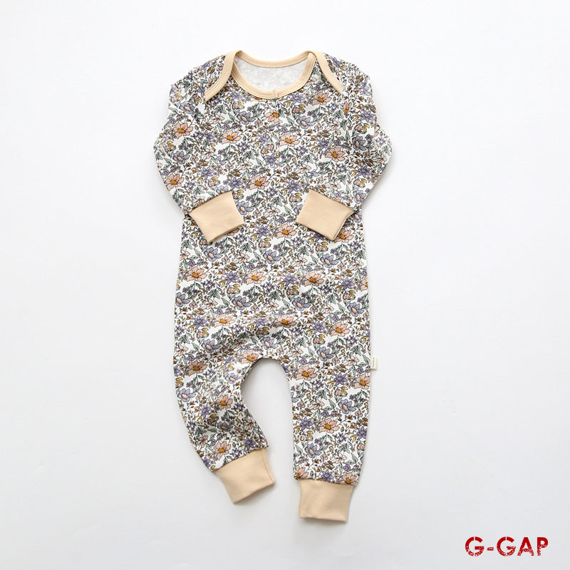 Spring and Autumn Baby Printed Cotton Romper