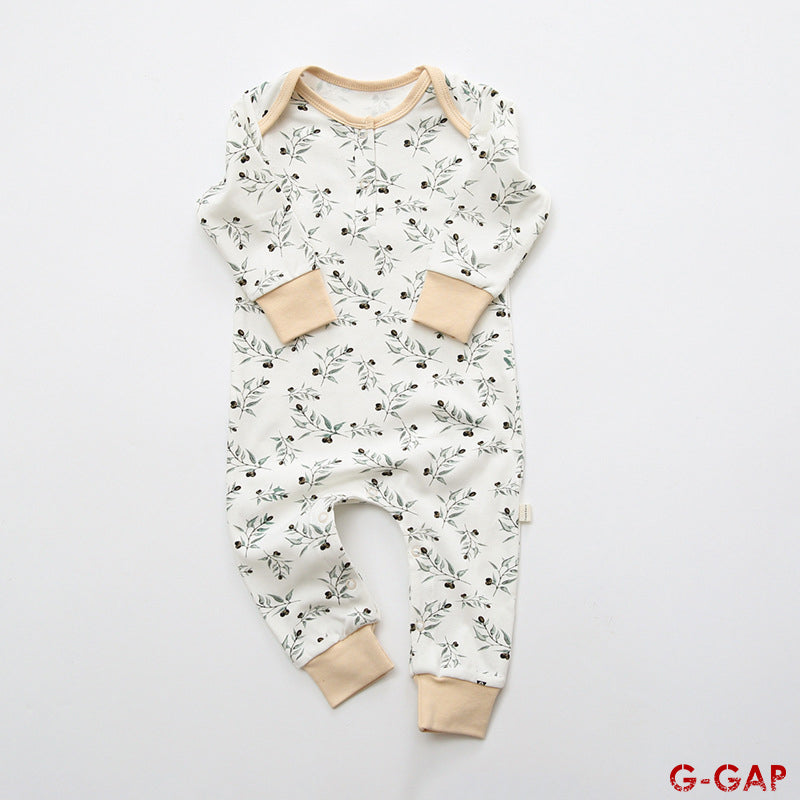 Spring and Autumn Baby Printed Cotton Romper