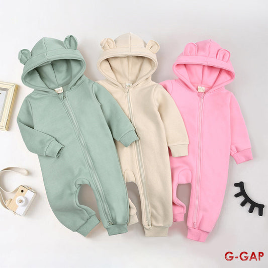 Baby Bodysuit  Rompers With Hooded Bear Ears