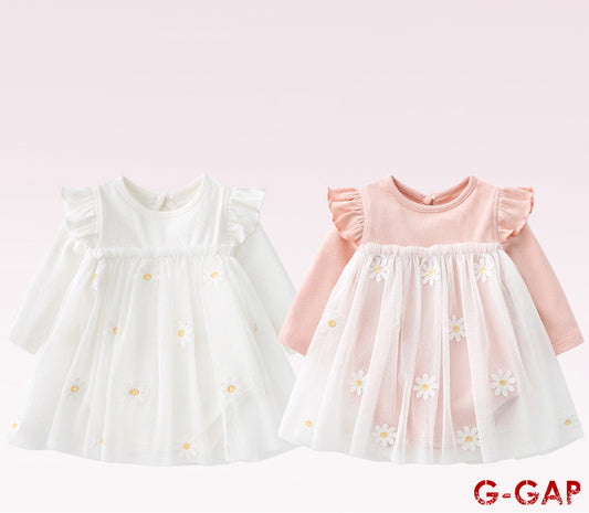 Newborn Cotton Romper Dress Long Sleeved Baby Clothes