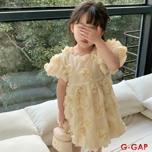 Girls' Summer Princess Dress Short Sleeve