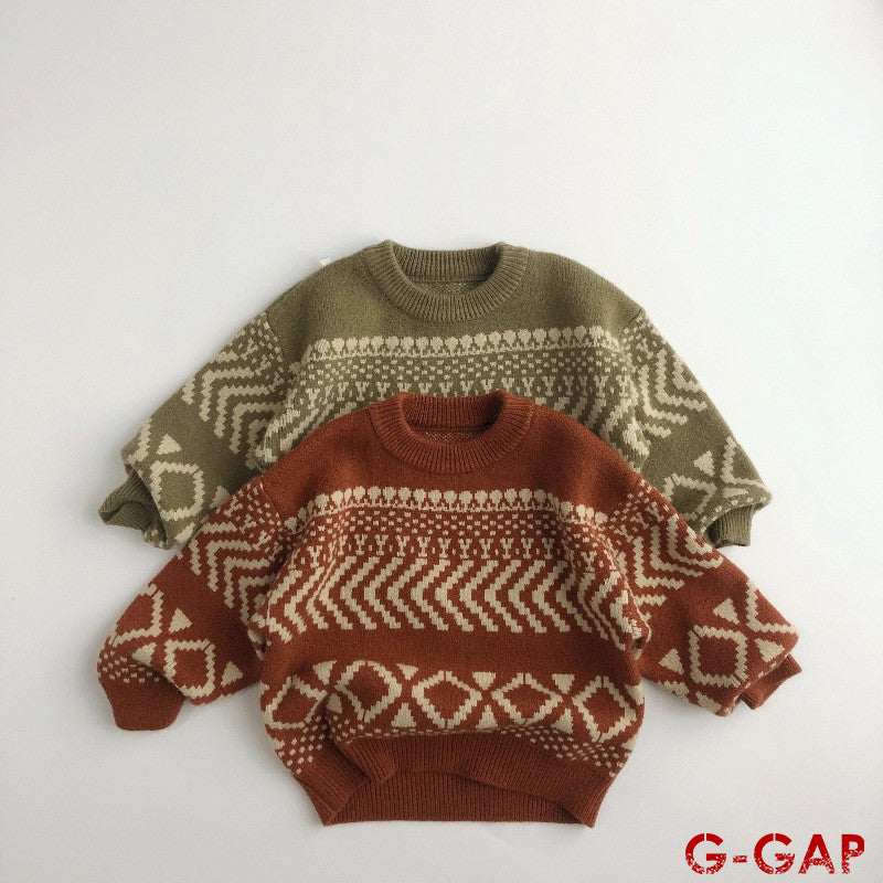 Winter Baby Cotton Jacquard Knitted Sweater