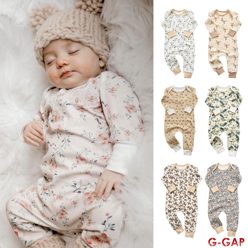 Spring and Autumn Baby Printed Cotton Romper