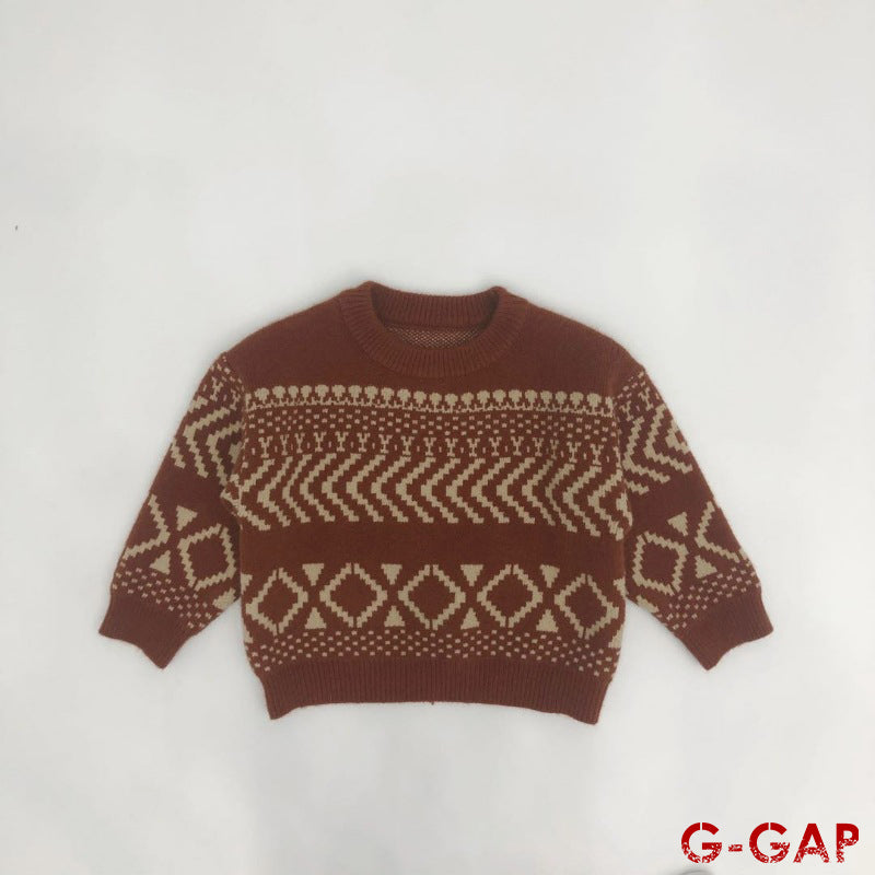 Winter Baby Cotton Jacquard Knitted Sweater