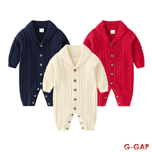 Fried Dough Twist Knitted Romper
