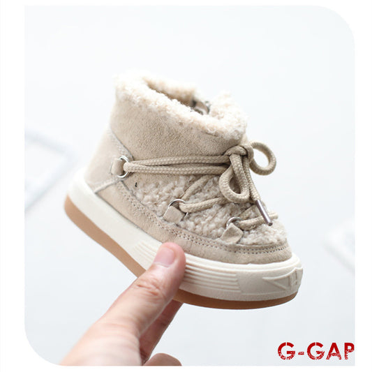 Winter Girls' Infant Snow Boots Plush Warm Cotton Shoes