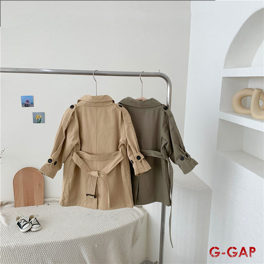 British Style Girls' Mid-Length Jacket