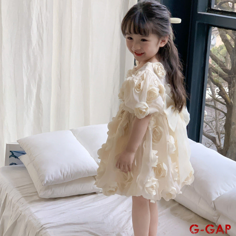 Girls' Summer Princess Dress Short Sleeve