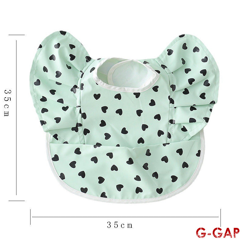 Korean Baby Bib angel wings baby Pu Waterproof Bibs