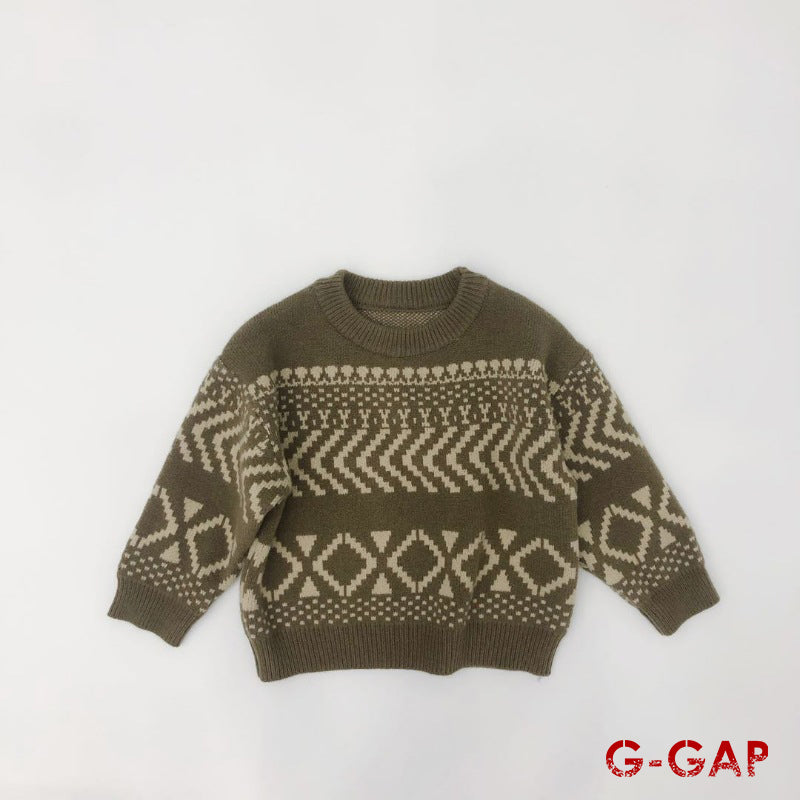 Winter Baby Cotton Jacquard Knitted Sweater