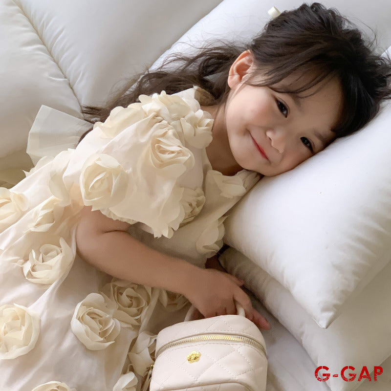 Girls' Summer Princess Dress Short Sleeve