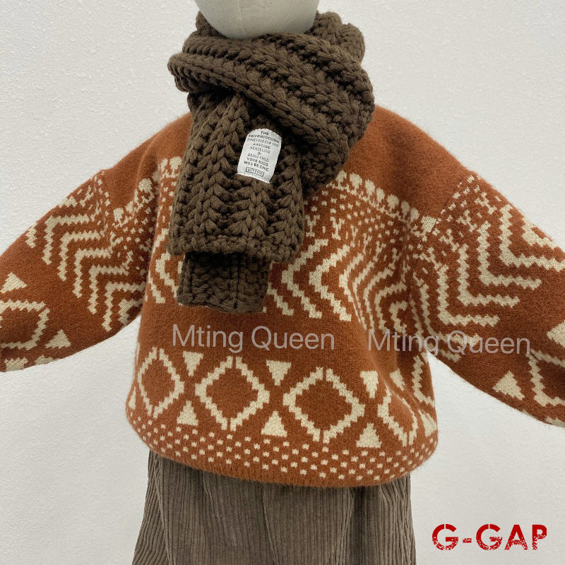Winter Baby Cotton Jacquard Knitted Sweater