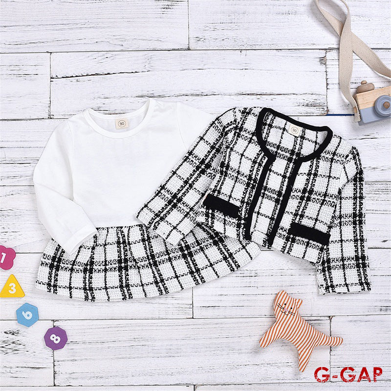 Spring Girls' Long Sleeve Dress and Cardigan Set