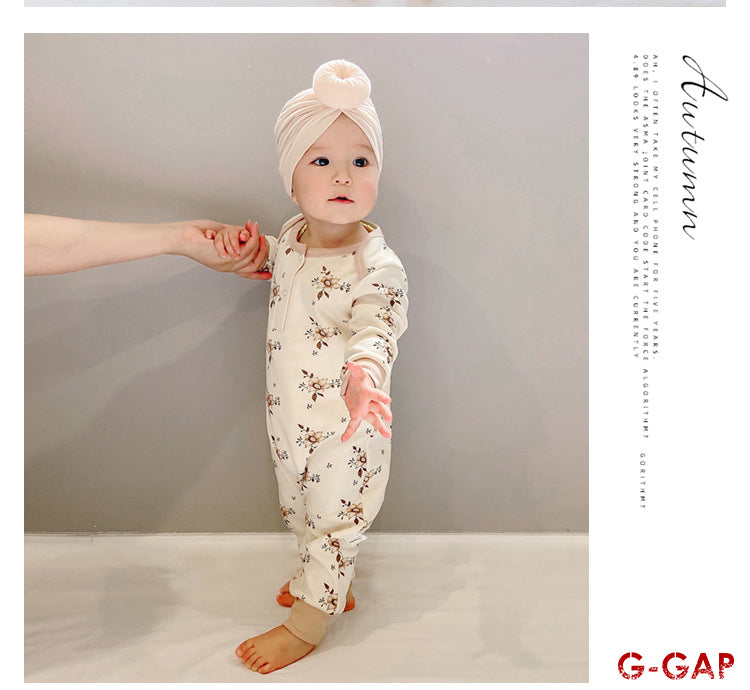 Spring and Autumn Baby Printed Cotton Romper