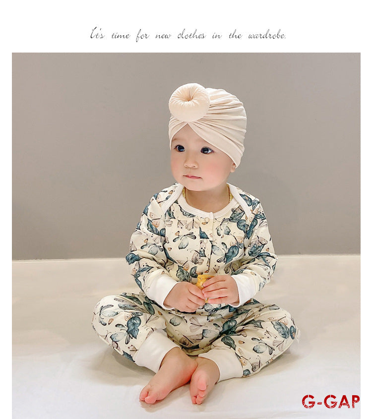 Spring and Autumn Baby Printed Cotton Romper