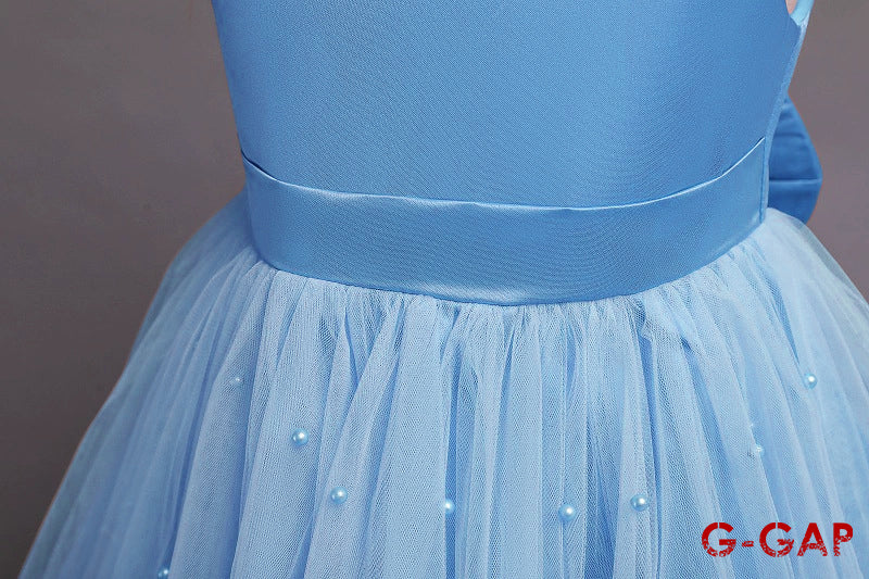Summer Girls' Net Yarn Bow Princess Dress