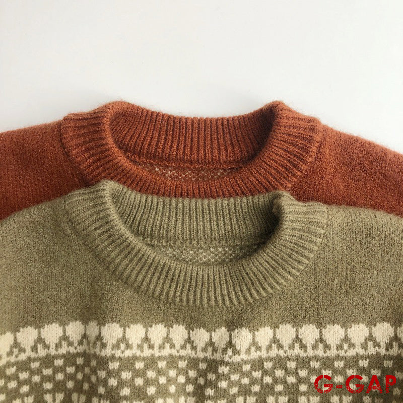 Winter Baby Cotton Jacquard Knitted Sweater