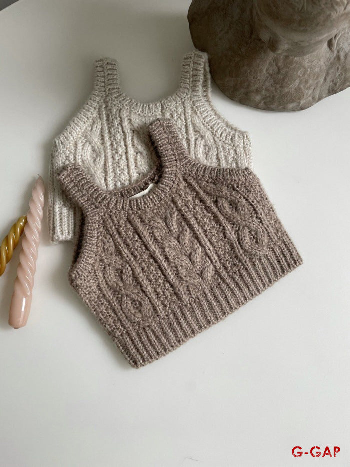 Spring and Autumn Infant Knitted Vest Waistcoat
