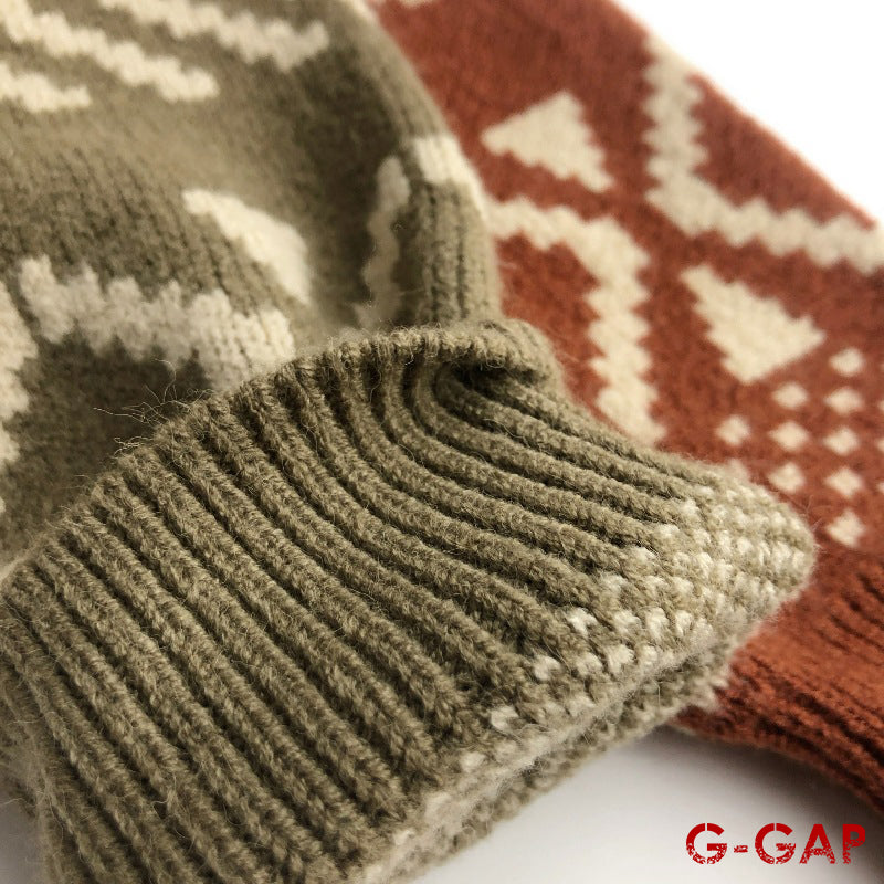 Winter Baby Cotton Jacquard Knitted Sweater