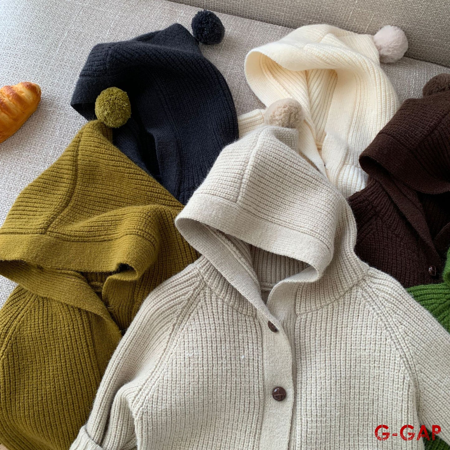 CHILDERN CUTE HOODED KNITED JACKETS