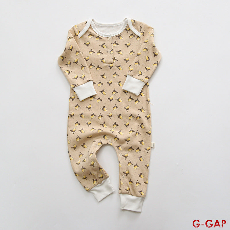 Spring and Autumn Baby Printed Cotton Romper
