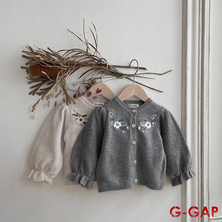 Fashionable Girl's Knitted Sweater Cardigan
