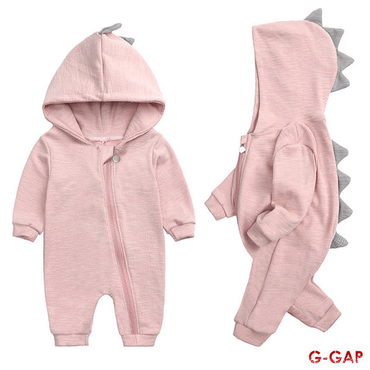Autumn Cotton Dinosaur Hoodie Baby Jumpsuit