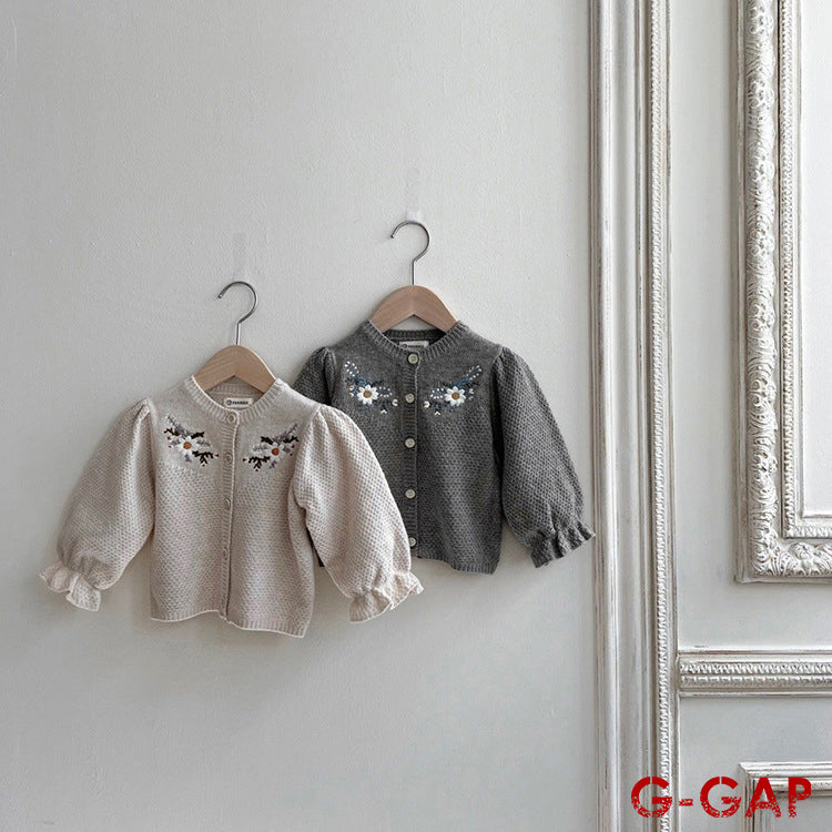 Fashionable Girl's Knitted Sweater Cardigan
