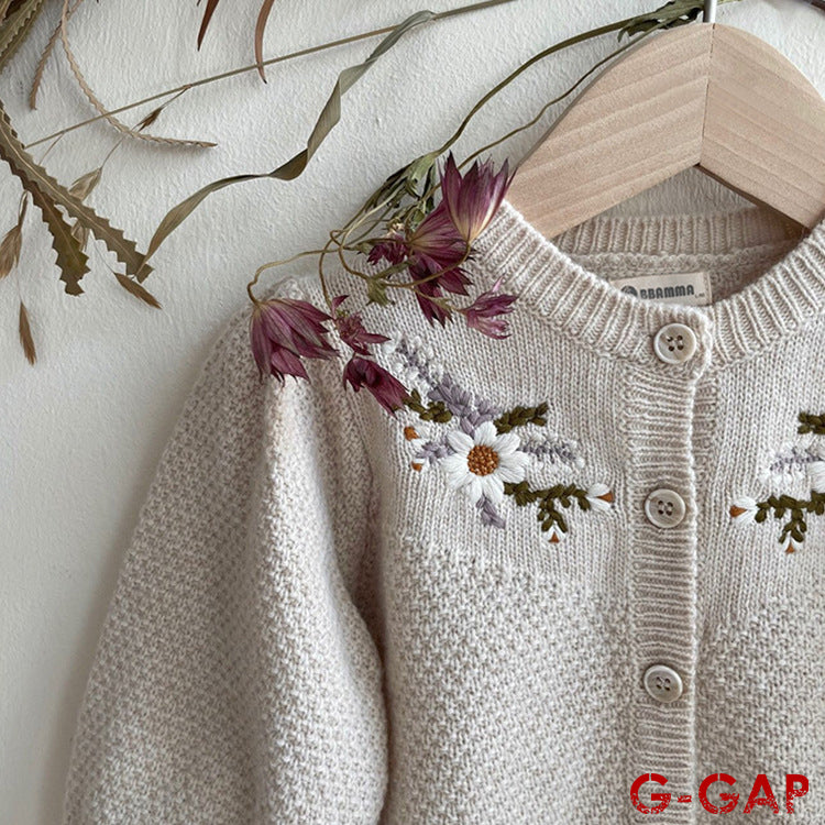 Fashionable Girl's Knitted Sweater Cardigan