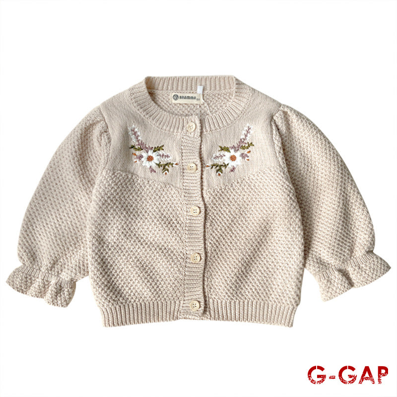 Fashionable Girl's Knitted Sweater Cardigan